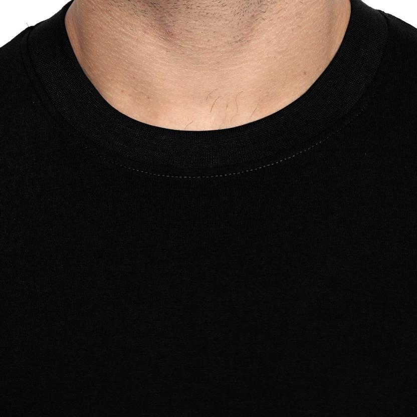 Cotton Solid Full Sleeves Black T-Shirt